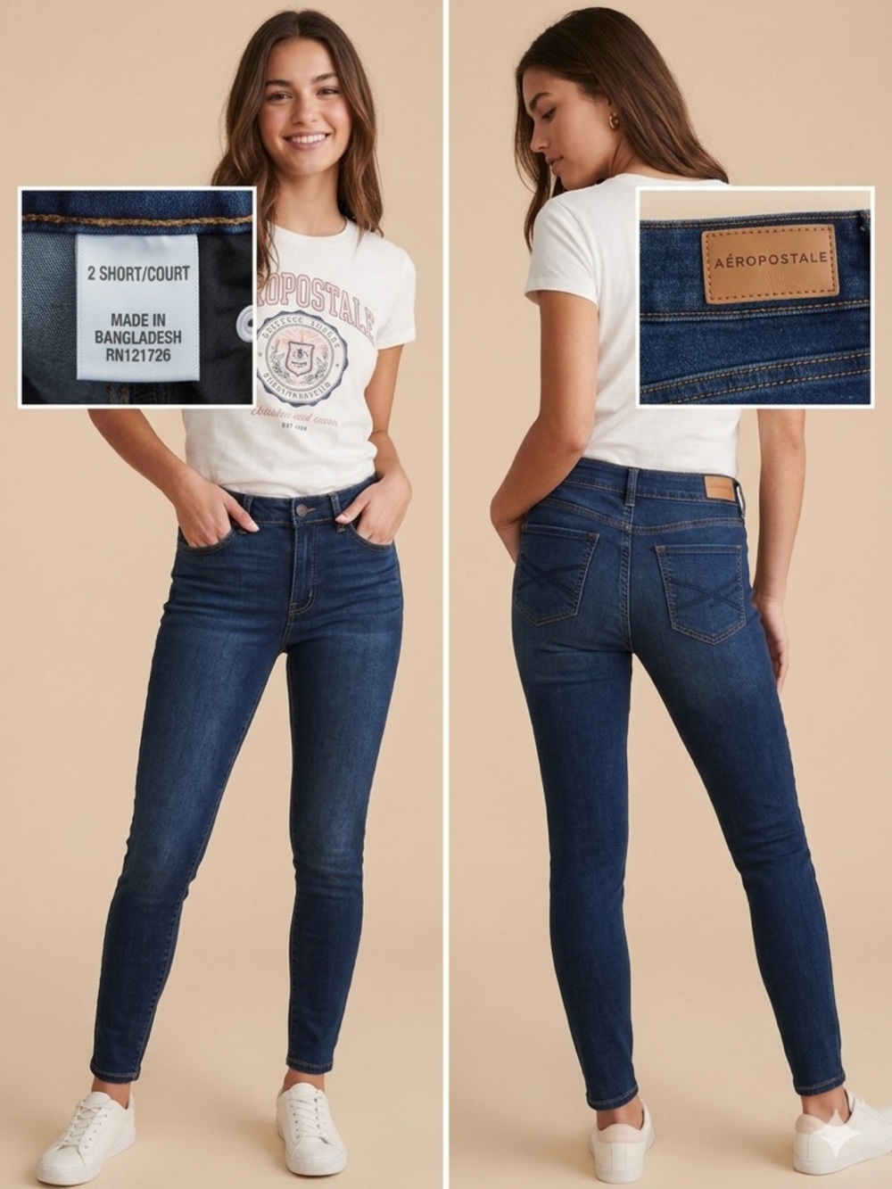 Aeropostale Dark Wash High-Waisted Skinny Jegging - Size 2 Short